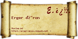 Erger Áron névjegykártya